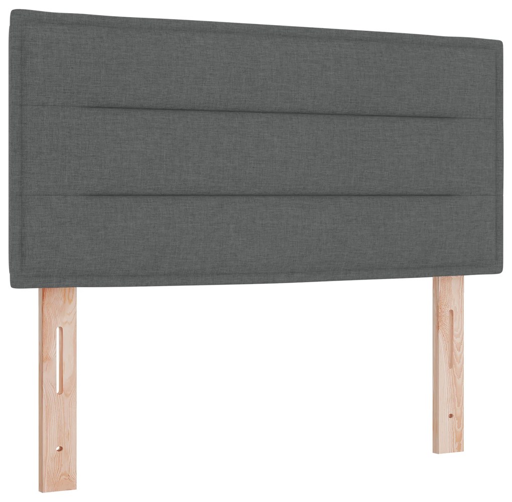vidaXL Κρεβάτι Box Spring με Στρώμα - Σκούρο Γκρι, 90x190 εκ., Υφασμάτινο