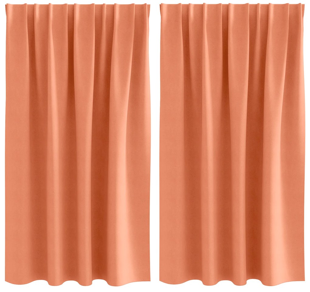 vidaXL Κουρτίνες με κουρτίνες 2 pcs Τερακότα 140 x 140 cm Πολυεστέρας