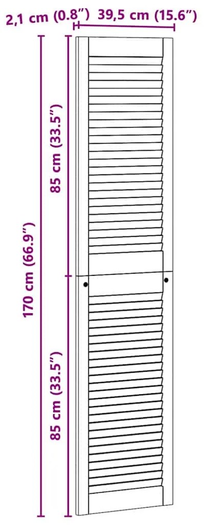 vidaXL Πόρτα Ντουλάπας με πόρτα 4 pcs Φυσικό 140.5 x 2.1 x 49.5 cm