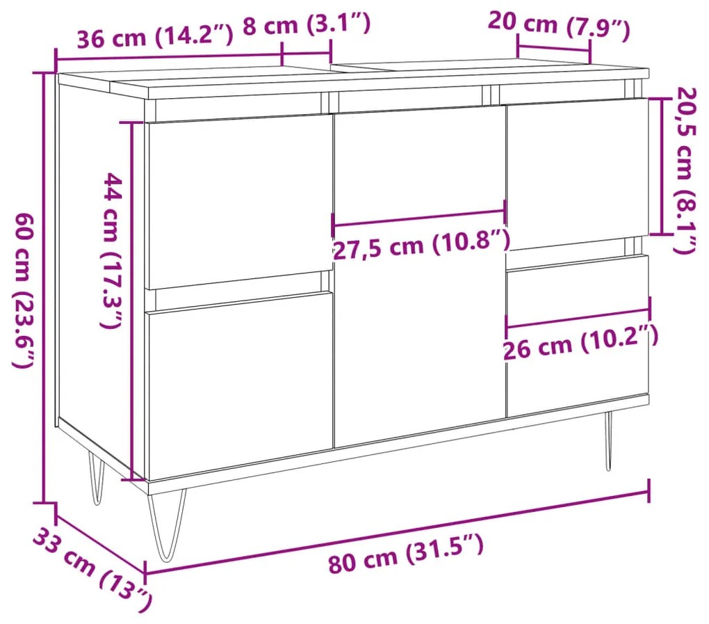 ΝΤΟΥΛΑΠΙ ΜΠΑΝΙΟΥ ΓΚΡΙ ΣΚΥΡΟΔΕΜΑΤΟΣ 80X33X60 ΕΚ. ΕΠΕΞ. ΞΥΛΟ 857234