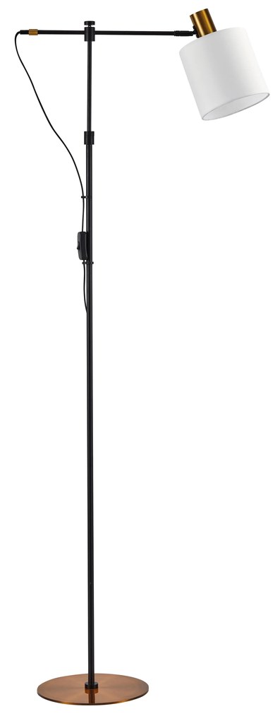 Φωτιστικό Δαπέδου SE21-GM-39-SH1 ADEPT FLOOR LAMP Gold Matt and Black Metal Floor Lamp White Shade+ - 77-8870 - 51W - 100W - 77-8870