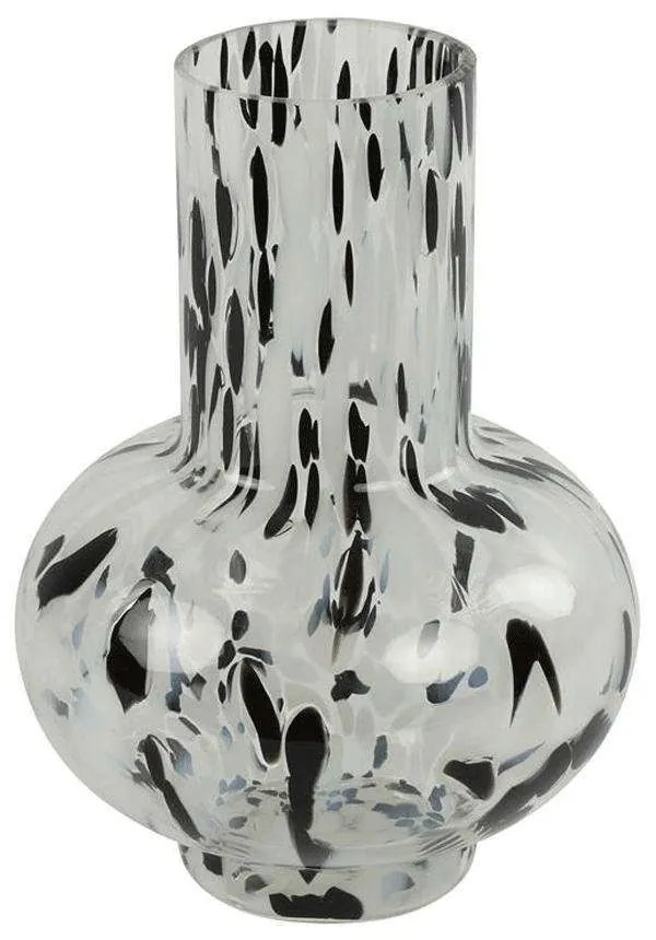 Βάζο Γυάλινο 013.790479 17,5x23cm Black-White Glass