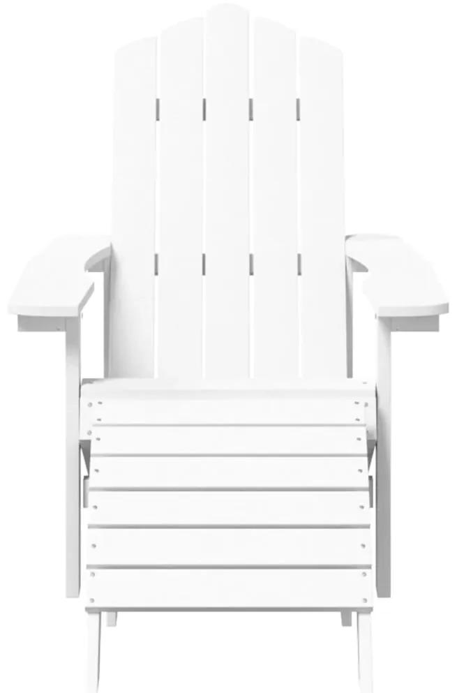 vidaXL Καρέκλες Κήπου Adirondack με Υποπόδιο&Τραπεζάκι Λευκές από HDPE