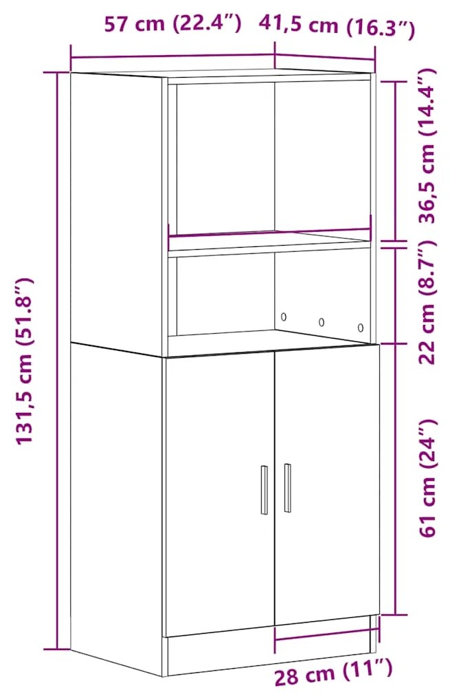 ΣΤΗΛΗ ΚΟΥΖΙΝΑΣ SONOMA ΔΡΥΣ 57X41,5X131,5 ΕΚ. ΕΠΕΞΕΡΓΑΣΜΕΝΟ ΞΥΛΟ 860123