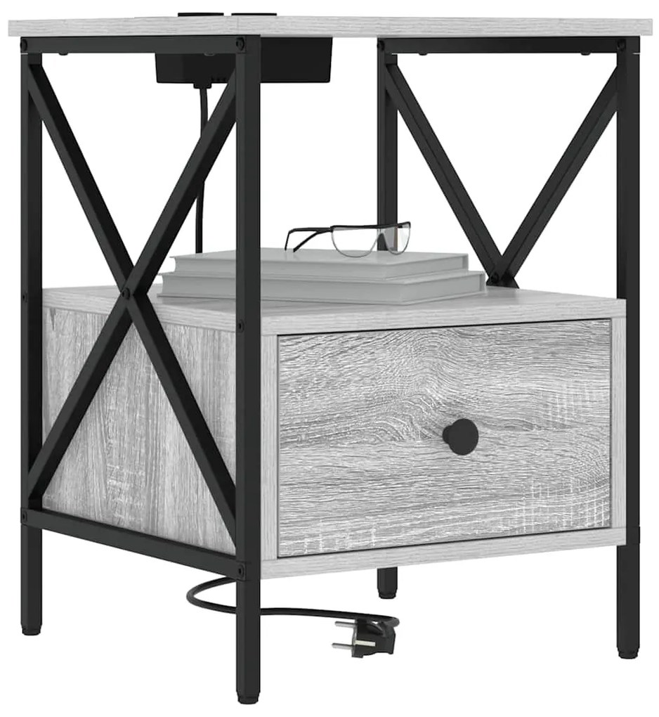 vidaXL Κομοδίνο Γκρι sonoma 41.5 x 40.5 x 55 εκ. Επεξεργασμένο ξύλο