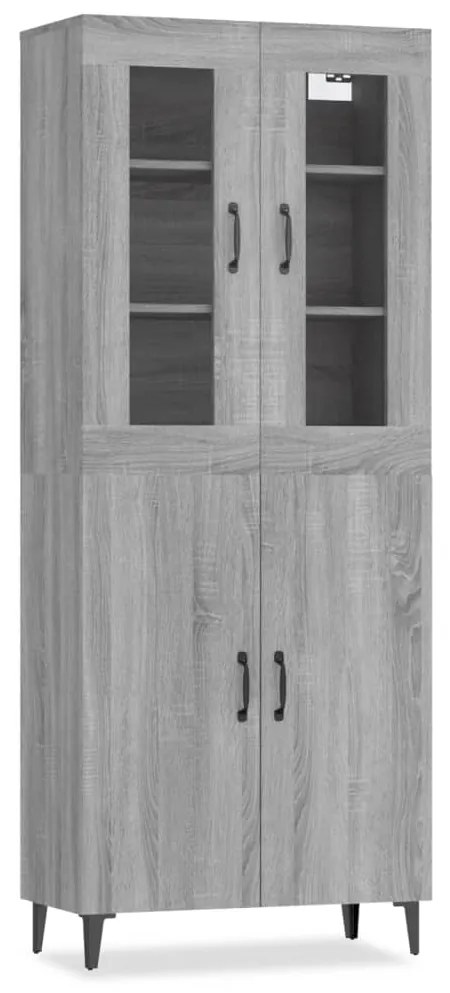 vidaXL Ντουλάπι Γκρι Sonoma 69,5 x 34 x 180 εκ. Επεξεργασμένο Ξύλο