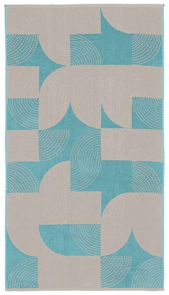 LINO ΠΕΤΣΕΤΑ ΘΑΛΑΣΣΗΣ GEOMETRICO LGREY-AQUA 86X160