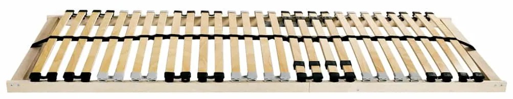 vidaXL Βάση κρεβατιού με λάμες Καφέ 90 x 190 cm Στερεό Ξύλο Μηλιάς