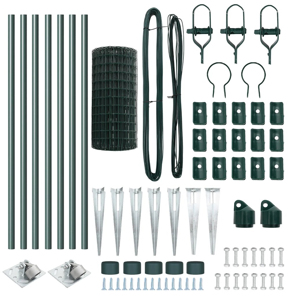 vidaXL Euro Fence με 7 Σημεία Στήριξης 0.6x10 μ Γαλβανισμένος Χάλυβας Πράσινος