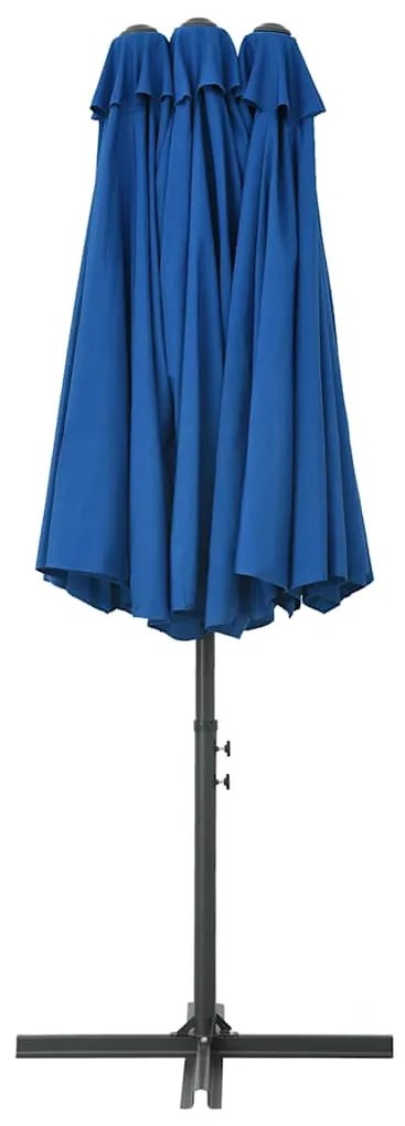 vidaXL Ομπρέλα Κήπου Μπλε 460 x 270 εκ. με Ιστό Αλουμινίου