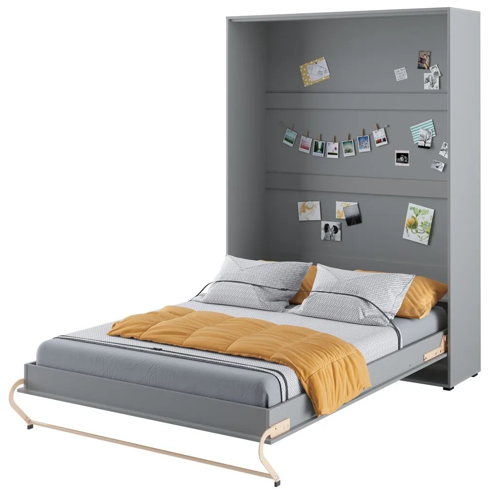 Σετ επίπλων Concept Pro Lenart AH145, Γκρι, Πλαστικοποιημένη μοριοσανίδα, Τάβλες για Κρεβάτι, 140x200, Με κρεβάτι, Με πρόσθετο εξοπλισμό, Ενιαίος, Διπλό