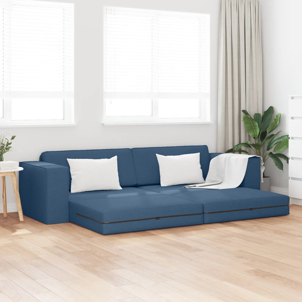 vidaXL Καναπές Κρεβάτι 2 σε 1 Μπλε 245x150x60.5 cm Υφάσματος