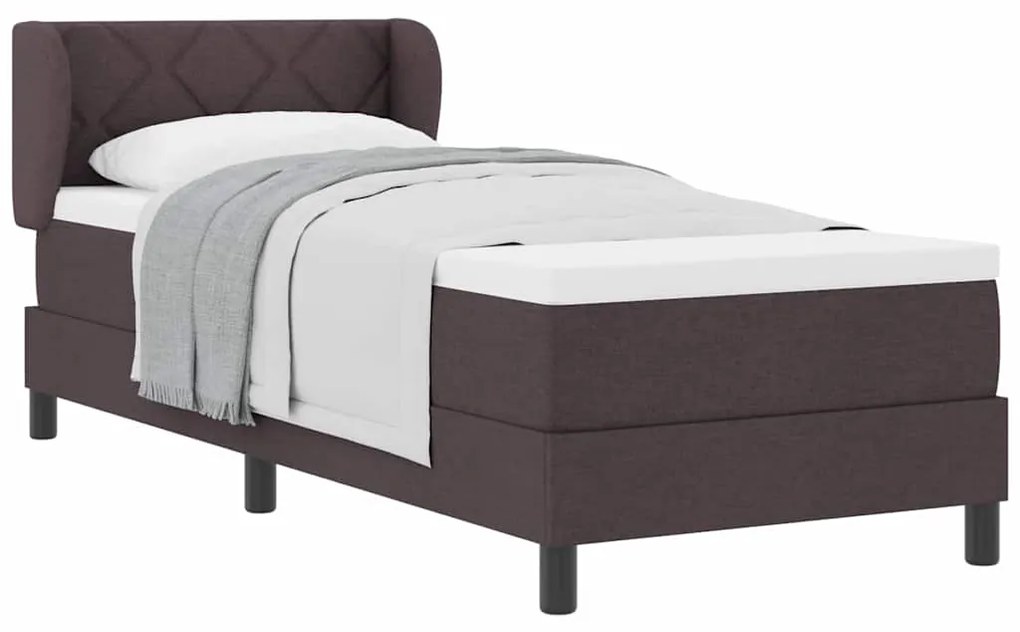 vidaXL Κρεβάτι box spring με στρώμα με στρώμα Σκούρο καφέ Σκούρο καφέ