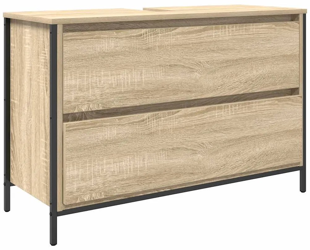 vidaXL Ντουλάπι νιπτήρα μπάνιου με συρτάρια Sonoma Δρυς 90x34,5x60 εκ.