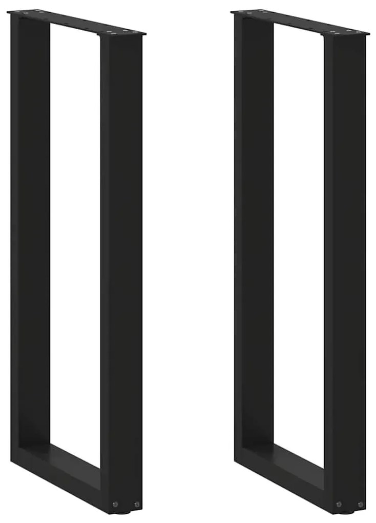 Πόδια Τραπεζιού Μπαρ σε Σχήμα U 2 τεμ. Μαύρο 40x (100-101) εκ. Ατσάλι