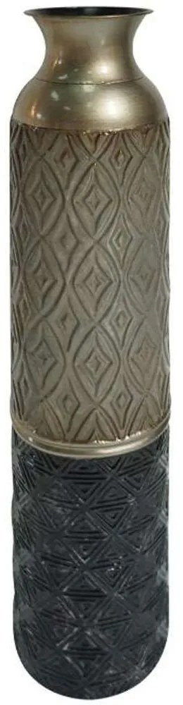 Διακοσμητικό Βάζο 161-222-175 14,5x14,5x75,5cm Black-Bronze Μέταλλο