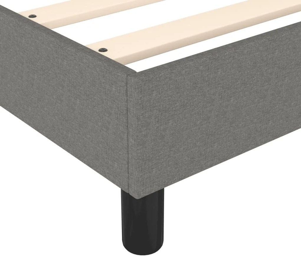 Κρεβάτι Boxspring με Στρώμα Σκούρο Γκρι 140x200 εκ Υφασμάτινο - Γκρι