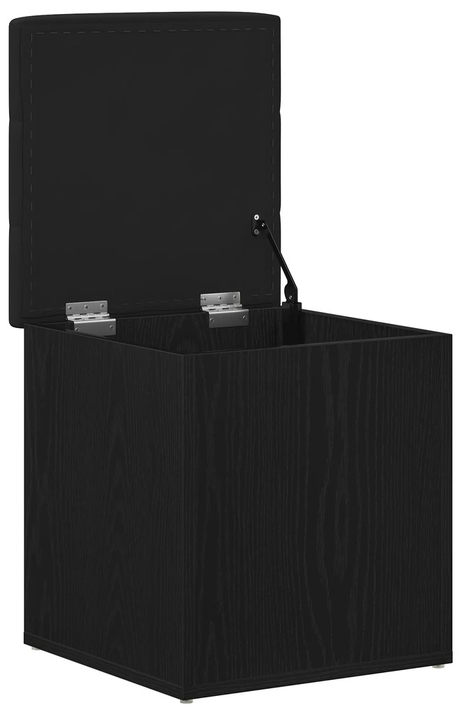 vidaXL Παγκάκι Αποθήκευσης Μαύρος Δρυός 42x42x45 εκ. Μασίφ Ξύλο
