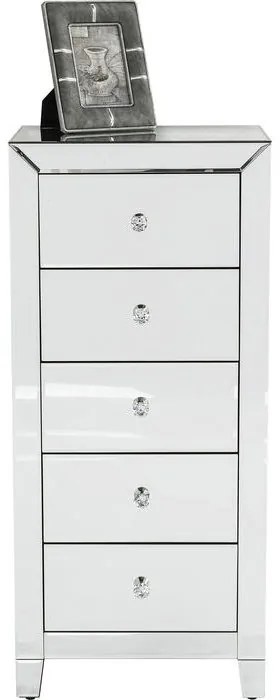 Συρταριέρα  Luxury 5 Συρτάρια Καθρέφτης 49x41x110εκ - Ασημί