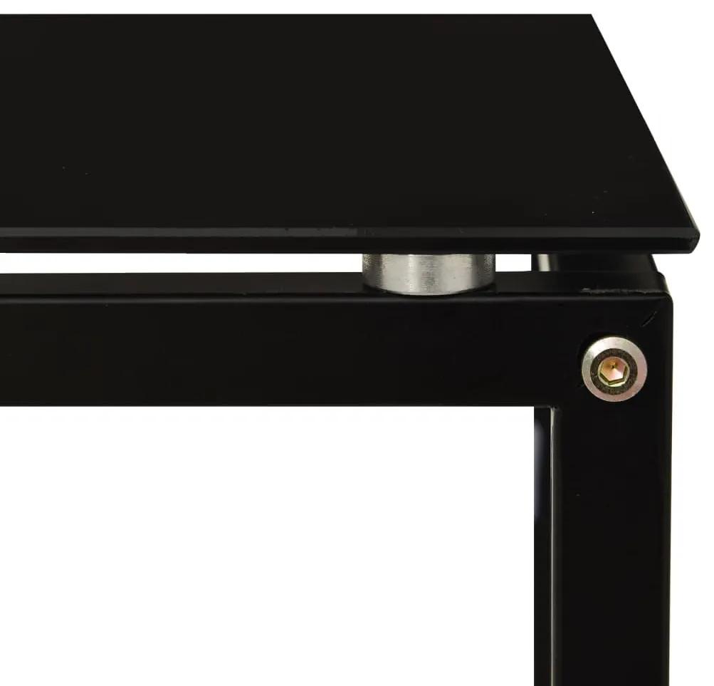 Τραπέζι Κονσόλα Μαύρο 40 x 40 x 60 εκ. από Ψημένο Γυαλί - Μαύρο