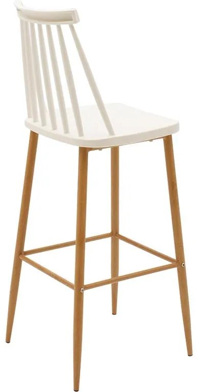 Σκαμπό μπαρ Aurora pp λευκό-φυσικό πόδι 42x49x109εκ 42x49x109 εκ.