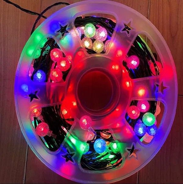 Αδιάβροχα Χριστουγεννιάτικα 120 LED μεγάλα λαμπάκια IP44 30μ σε καρούλι με επεκτάσιμο καλώδιο BX-044 Πολύχρωμα