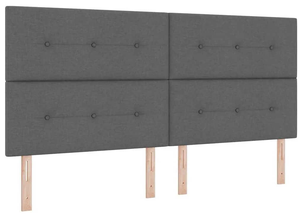 vidaXL Σκούρο Γκρι LED Κεφαλάρι 100 cm Υφασμάτινο