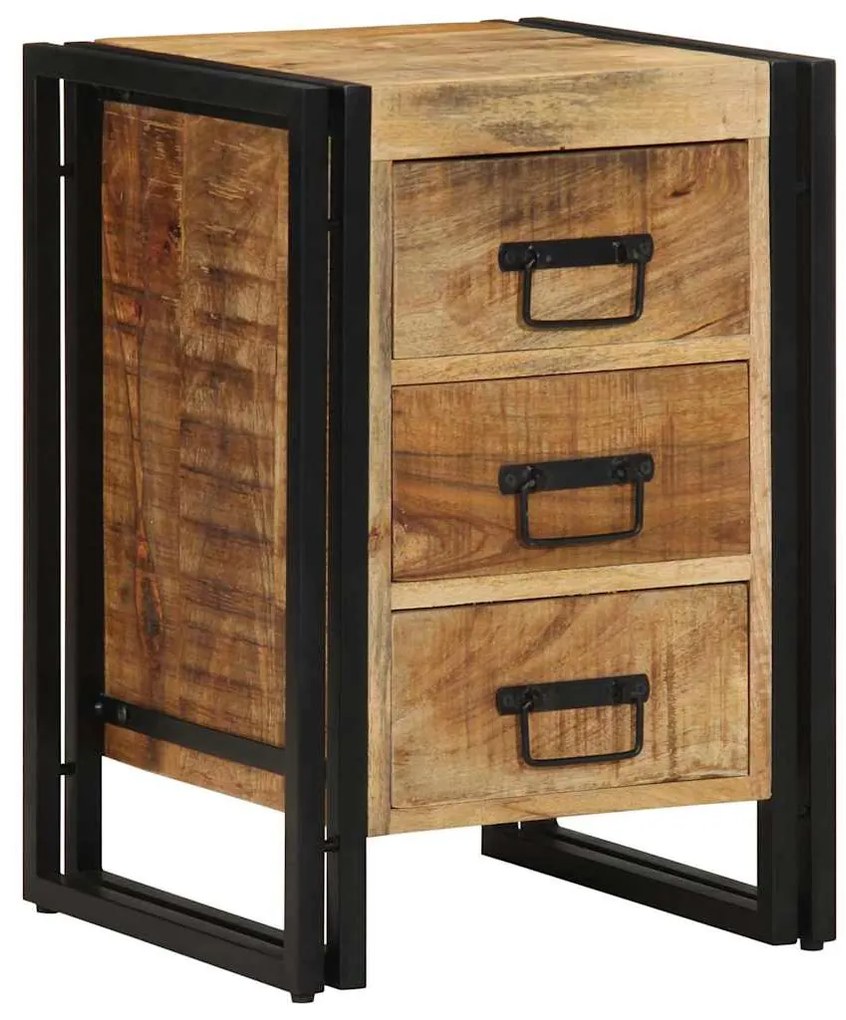 vidaXL Κομοδίνο με συρτάρι Καφέ 40 x 35 x 50 εκ. Μασίφ ξύλο μάνγκο