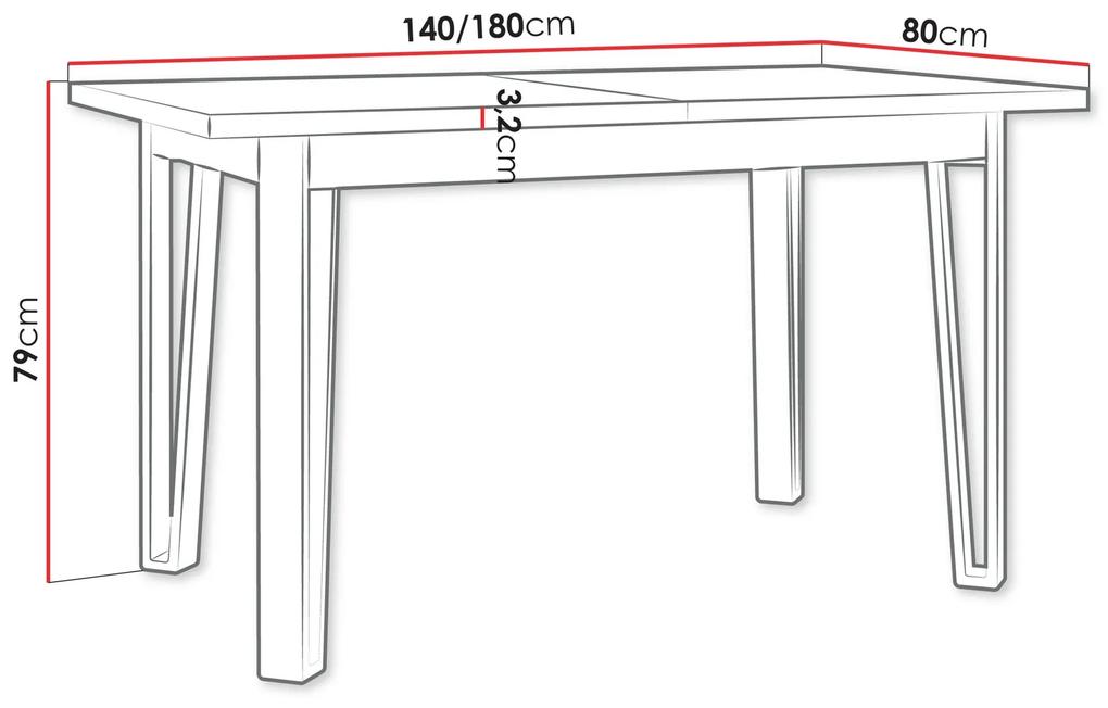 Τραπέζι Victorville 354, Μαύρο, Artisan βελανιδιά, 79x80x140cm, 40 kg, Επιμήκυνση, Πλαστικοποιημένη μοριοσανίδα, Μέταλλο | Epipla1.gr