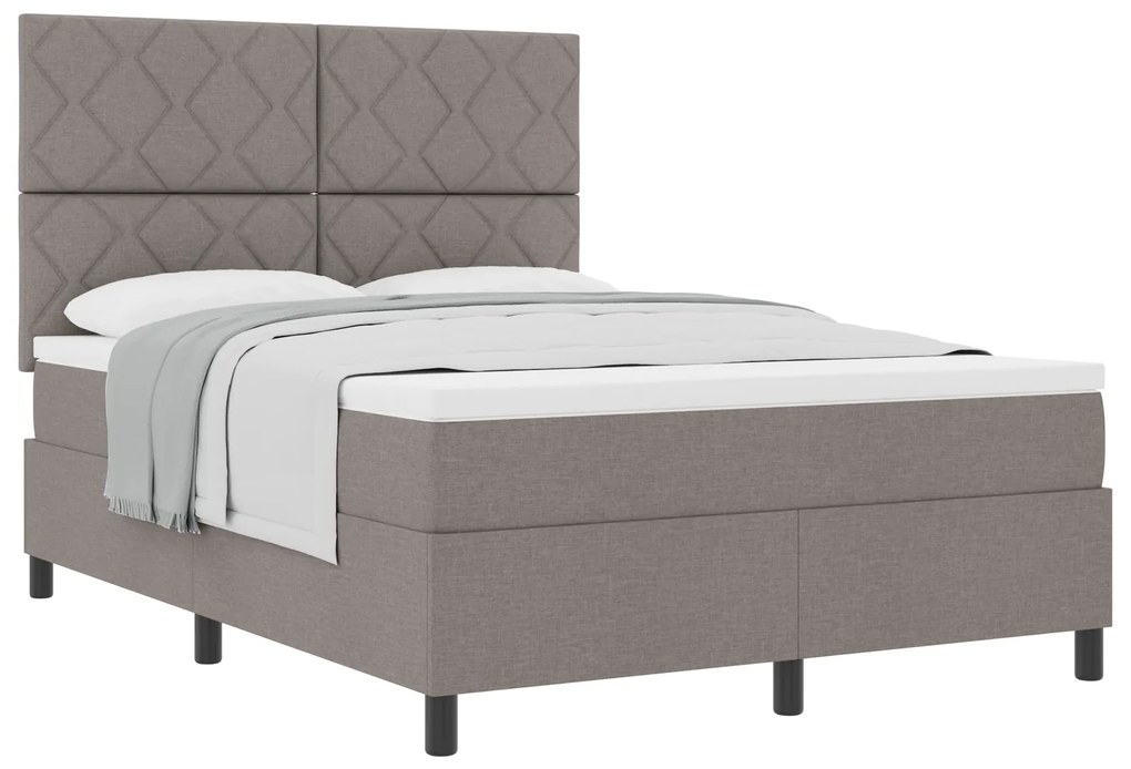 vidaXL Κρεβάτι με Στρώμα Γκρι 140x190 cm Ύφασμα
