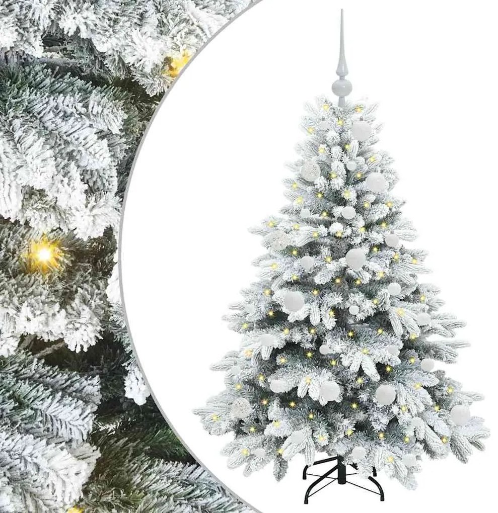 vidaXL Τεχνητό Χριστουγεννιάτικο Δέντρο Λευκό 120 cm ΠΕ και PVC