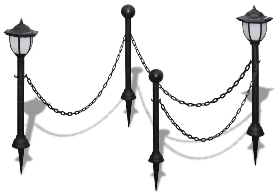 Περίφραξη με αλυσίδα και ηλιακά φωτιστικά