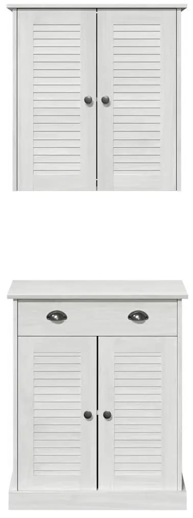 vidaXL Σετ Επίπλων Μπάνιου με ράφι VIGO 2 pcs Λευκό και Αντίκα Λευκό