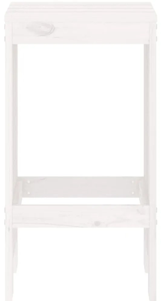 vidaXL Σκαμπό Μπαρ 2 Τεμ. Λευκά 40 x 36 x 75 εκ. από Μασίφ Ξύλο Πεύκου