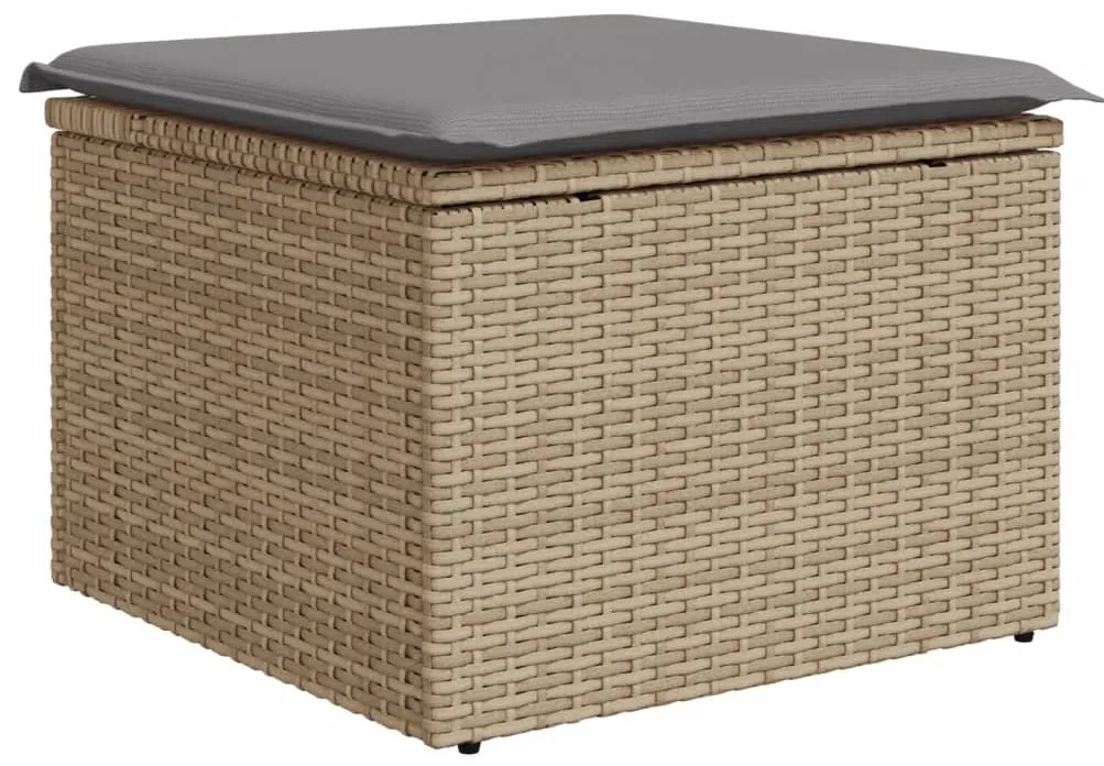 vidaXL Σετ Καναπέ Κήπου 10 τεμ. Μικτό Μπεζ Συνθετ. Ρατάν με Μαξιλάρια