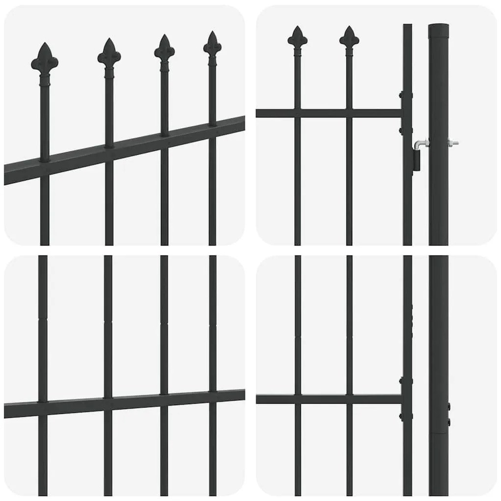 vidaXL Πύλη Φράχτη Γκρι 100 x 150 cm Χάλυβας με Επικάλυψη Πούδρας