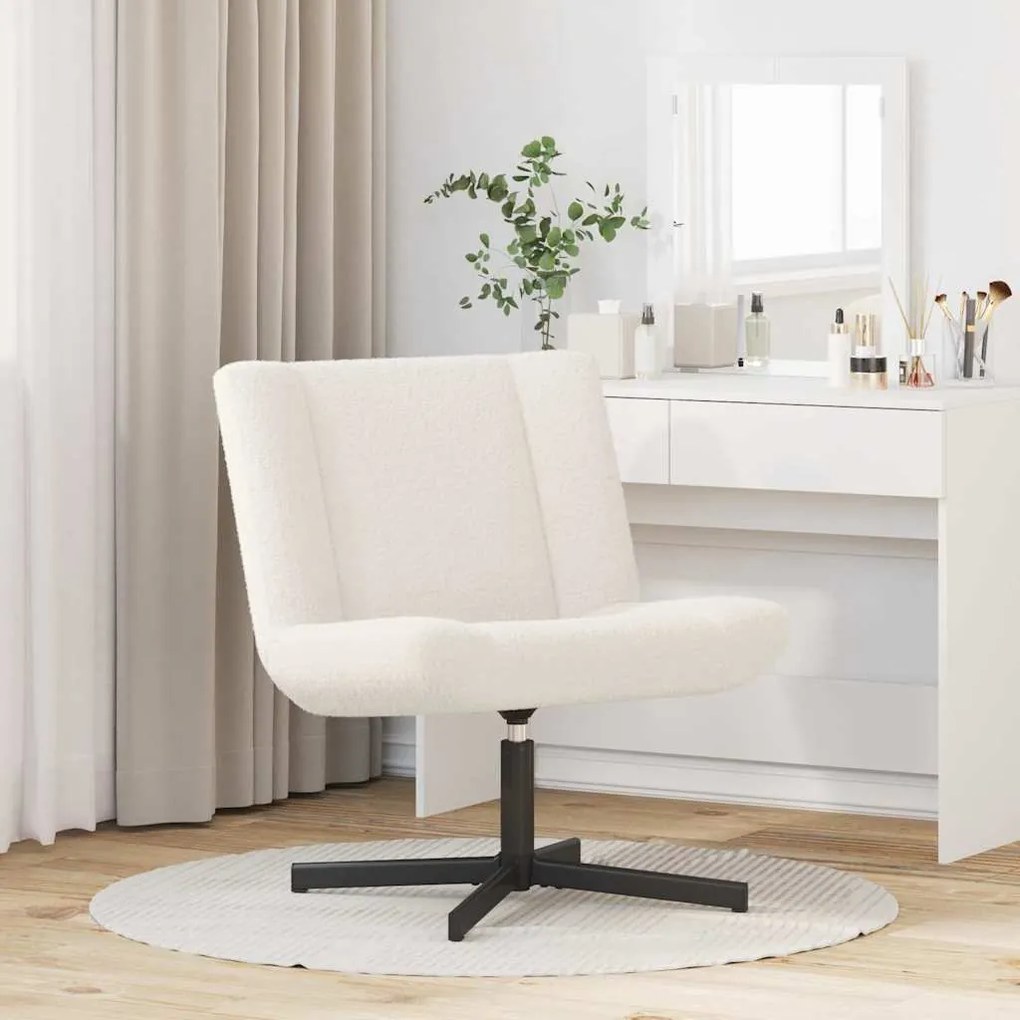 vidaXL Περιστρεφόμενη καρέκλα Κρεμ 63 x 75 x 76 εκ ύφασμα