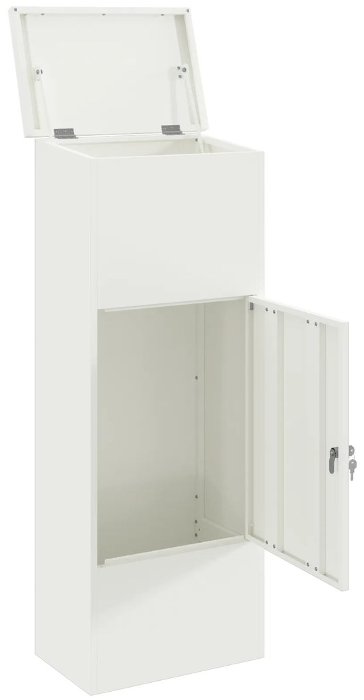 vidaXL Θυρίδα Πακέτων Λευκό 44.5 x 29 x 110.5 εκ Ατσάλι