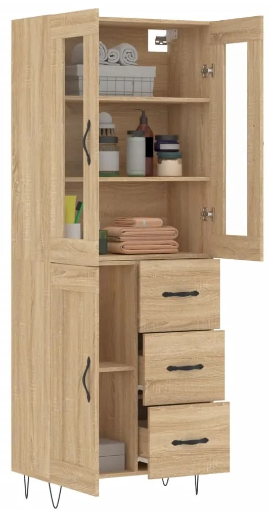 vidaXL Ντουλάπι Sonoma δρυς 69,5 x 34 x 180 εκ. από Επεξεργασμένο Ξύλο