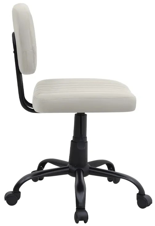 Καρέκλα γραφείου Romano Megapap από τεχνόδερμα χρώμα λευκό 46x53x79/86εκ.