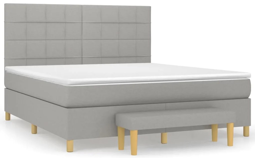 vidaXL Κρεβάτι Boxspring με Στρώμα Αν. Πράσινο 160x200εκ Υφασμάτινο