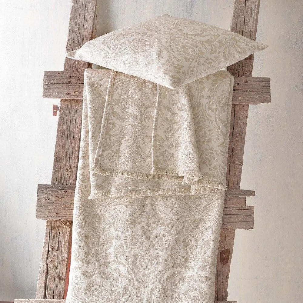 Ριχτάρι Beatris Beige-Ecru Ρυθμός Πολυθρόνα 160x180cm Cotton-Polyester