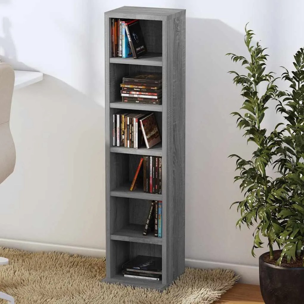 vidaXL Έπιπλο για CD Γκρι Sonoma 21x20x88 εκ. από Επεξεργασμένο Ξύλο