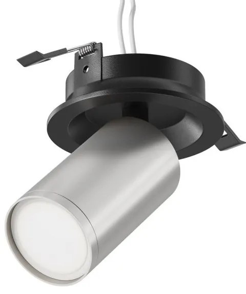Χωνευτό Σποτ Οροφής FOCUS S GU10 IP20 Φ5,2 MAYTONI-C048CL-U-1BS-Μαύρο-Ασημί C048CL-U-1BS