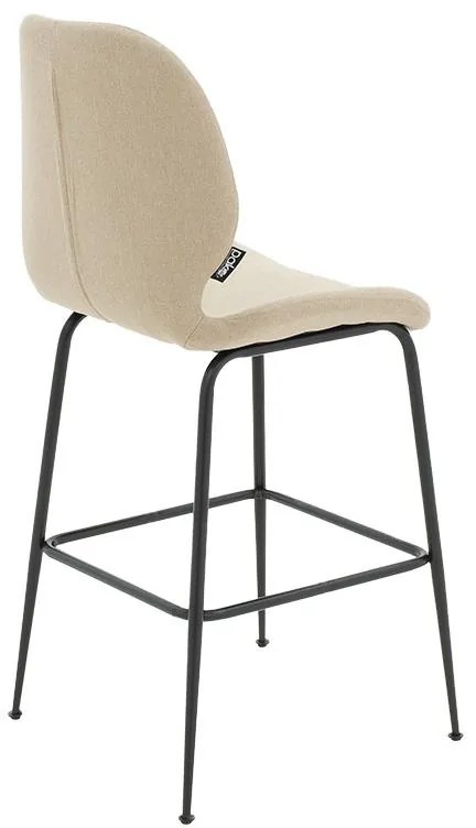 Σκαμπό bar Impel μεταλλικό μαύρο-ύφασμα μπεζ 2αδα 48x61x103 εκ.