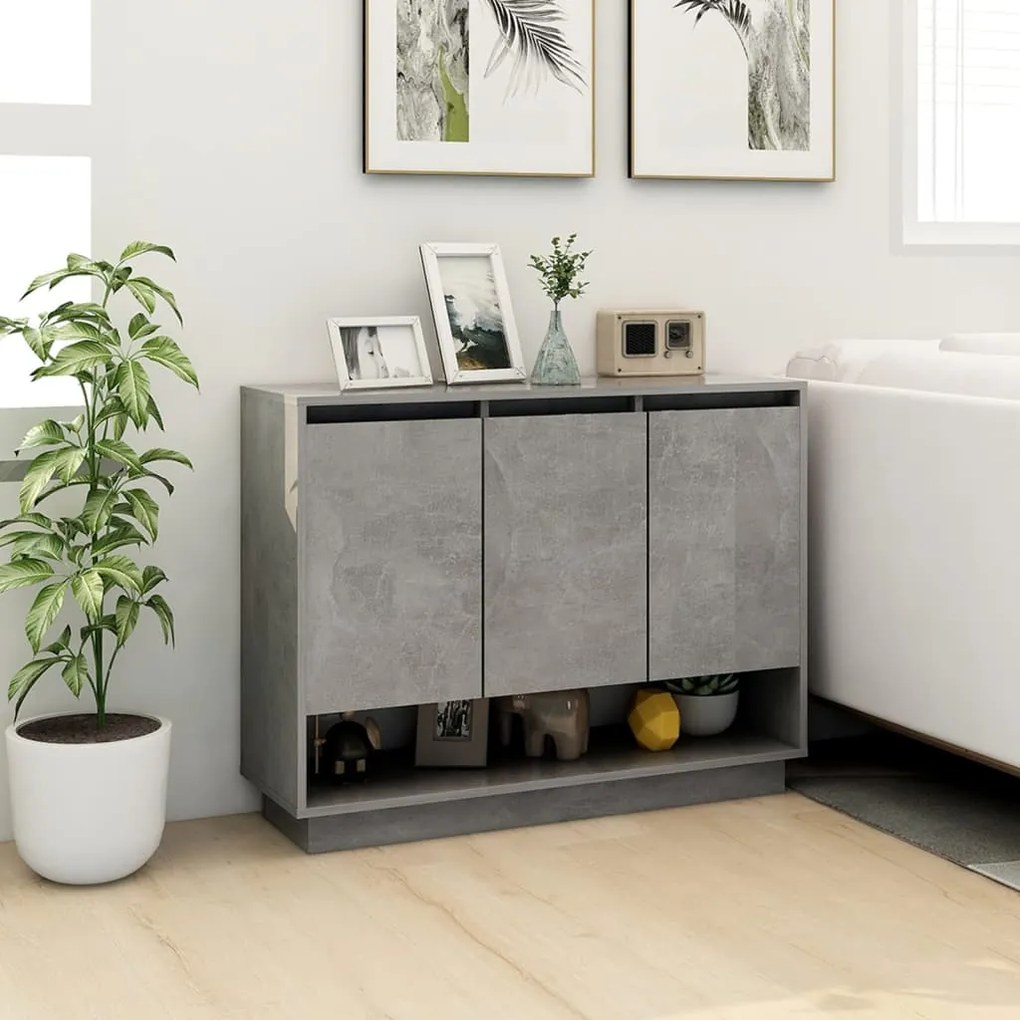 vidaXL Μπουφές Γκρι Σκυροδέματος 97 x 31 x 75 εκ. από Μοριοσανίδα