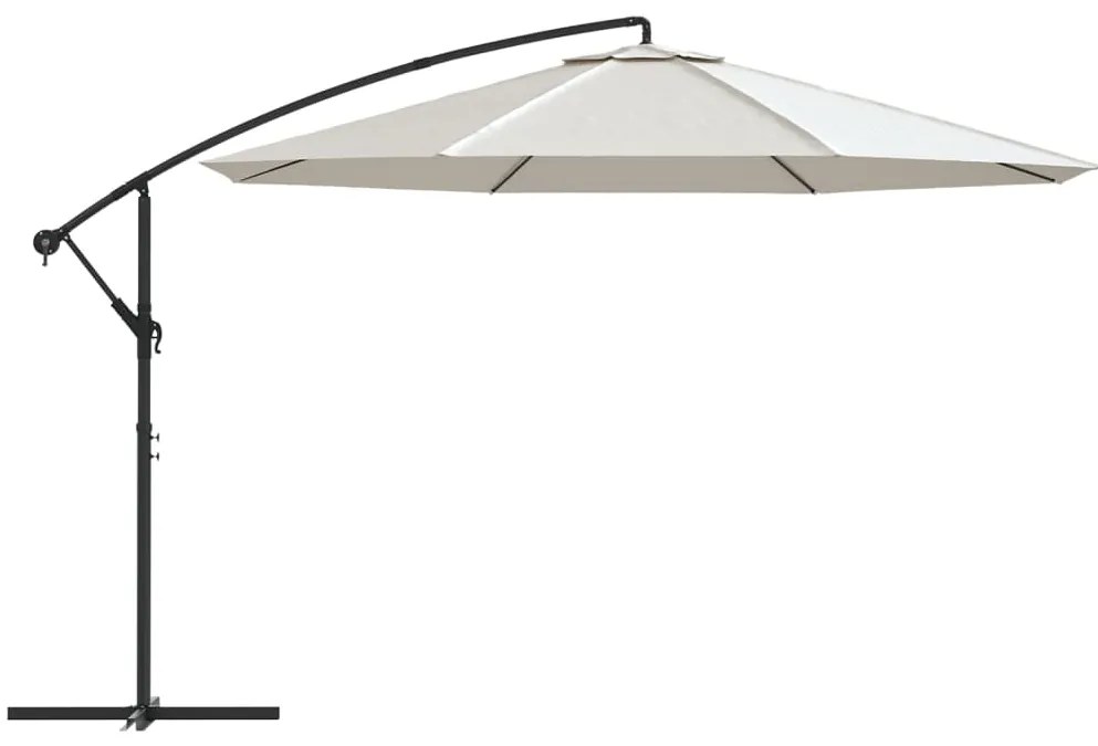 vidaXL Ομπρέλα Κήπου Κρεμαστή Λευκό Άμμου 3,5 μ.