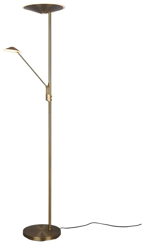 Φωτιστικό Δαπέδου Old Brass 30xH180cm Led 30w 2700-3000-4000K 3500lm Trio Lighting Brantford 425610204