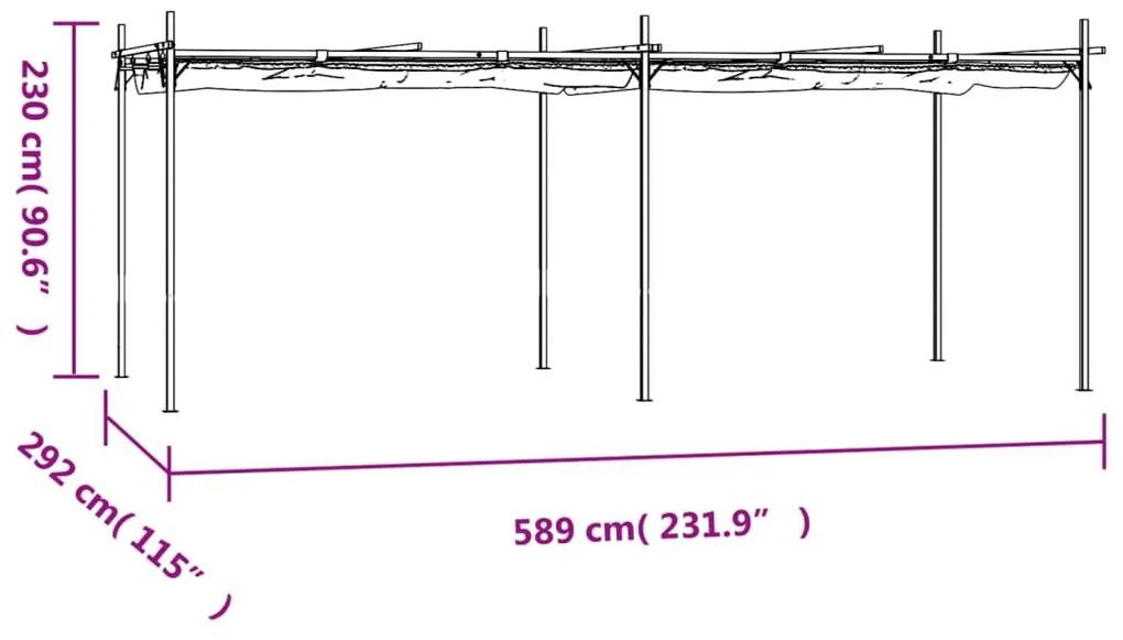 Πέργκολα με Πτυσσόμενη Οροφή Κρεμ 295 x 292 x 230 εκ. - Κρεμ