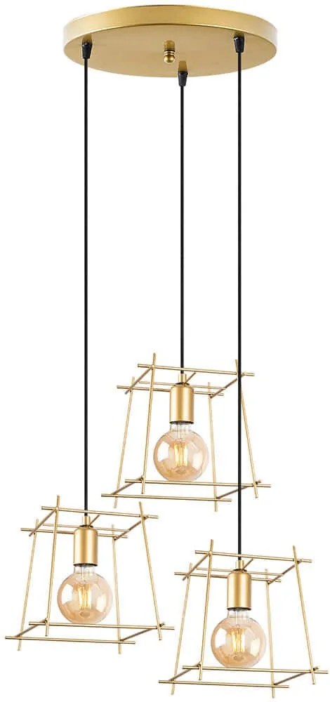 Φωτιστικό Οροφής Coman 942FLG1424 56x56x122cm 3xE27 40W Gold Opviq